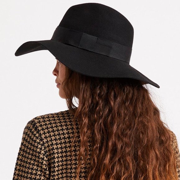 BRIXTON Piper Black Felted Wool Floppy Wide Brim Hat NWT - Picture 11 of 11